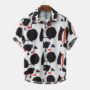 Men’s Abstract Geometric Print Short Sleeve Shirt