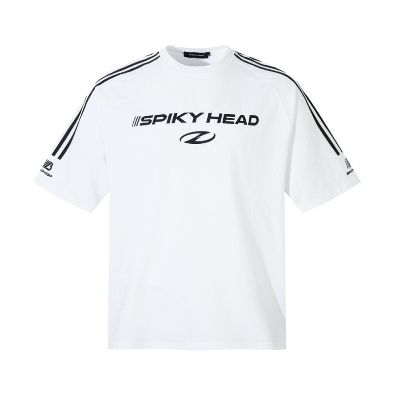 Men’s White “SPIKY HEAD” Graphic Sports T-Shirt
