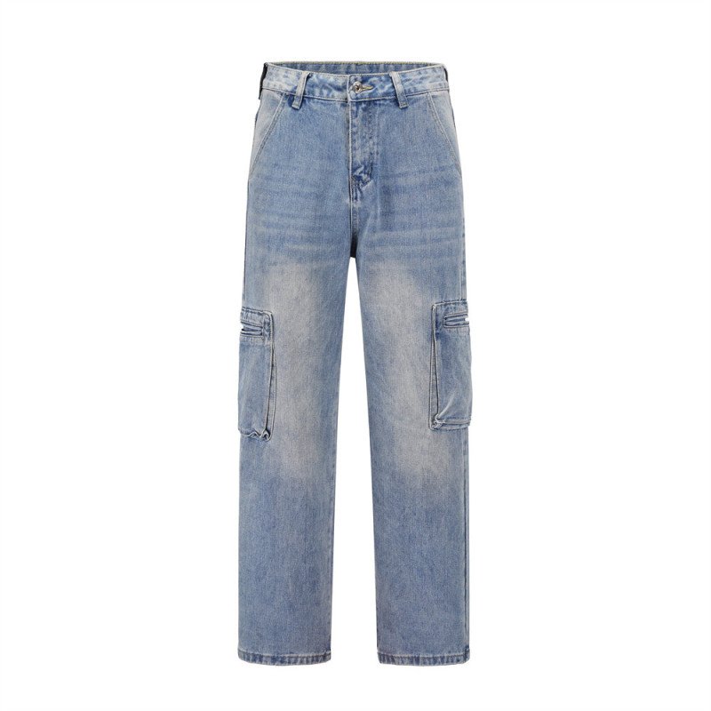 Men’s Light Blue Cargo Denim Jeans