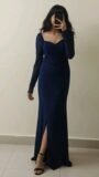 Navy Blue Shimmer Bodycon Gown