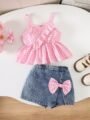 Pink Gingham & Denim Bow Girls’ Co-ord Set