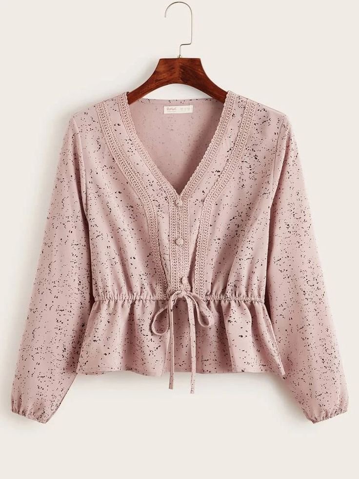 Beige Lace Detailed Peplum Top