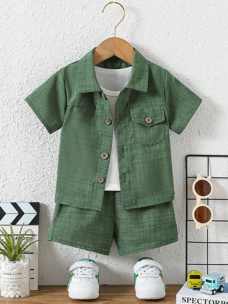 Forest Green Boys’ Cotton Co-ord Set