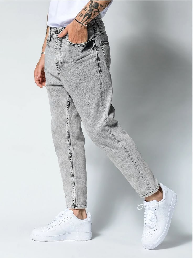 Street Grey Straight Jeans