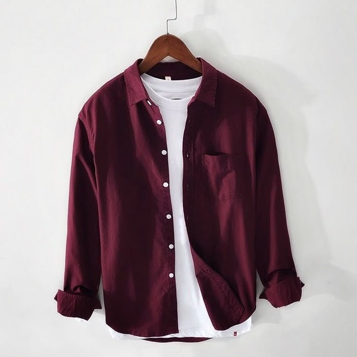 Maroon Casual Cotton Shirt