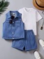  Denim Blue Boys’ Sleeveless Co-ord Set