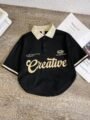 Black and Beige “Creative” Polo Shirt