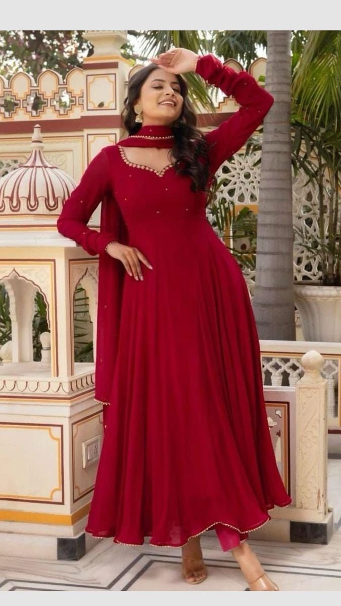 Elegant Red Anarkali Suit