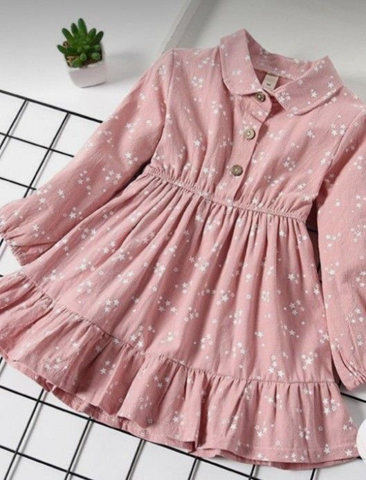 Baby Pink Floral Cotton Frock
