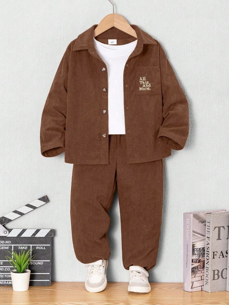 Cocoa Brown Corduroy Boys’ Co-ord Set