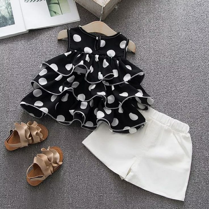 Polka Ruffle & White Shorts Girls’ Co-ord Set