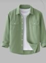 Olive Green Casual Overshirt