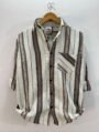 Beige Brown Striped Casual Shirt