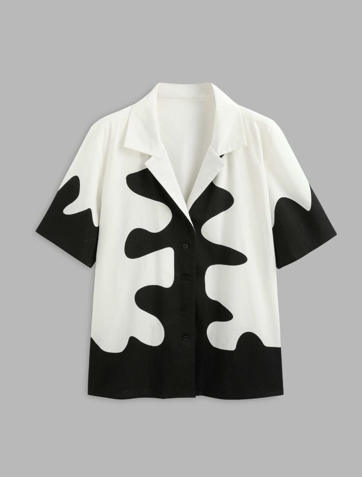 Black and White Abstract Print Shirt