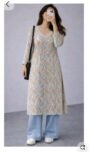 Olive Green Printed Wrap Kurti