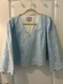 Light Blue Floral Eyelet Top